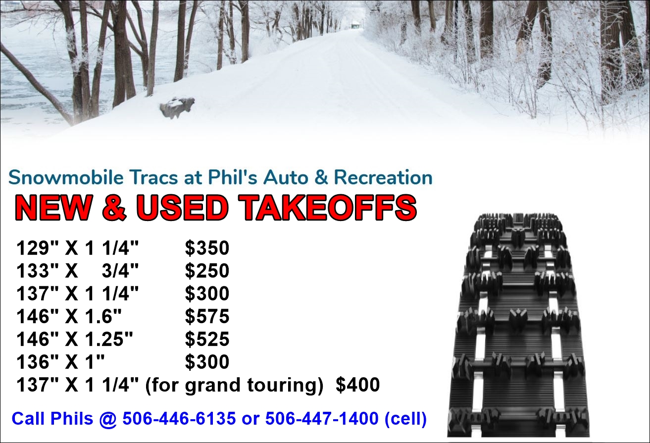 Snowmobile Tracs Phil's Auto & Recreation Lincoln New Brunswick